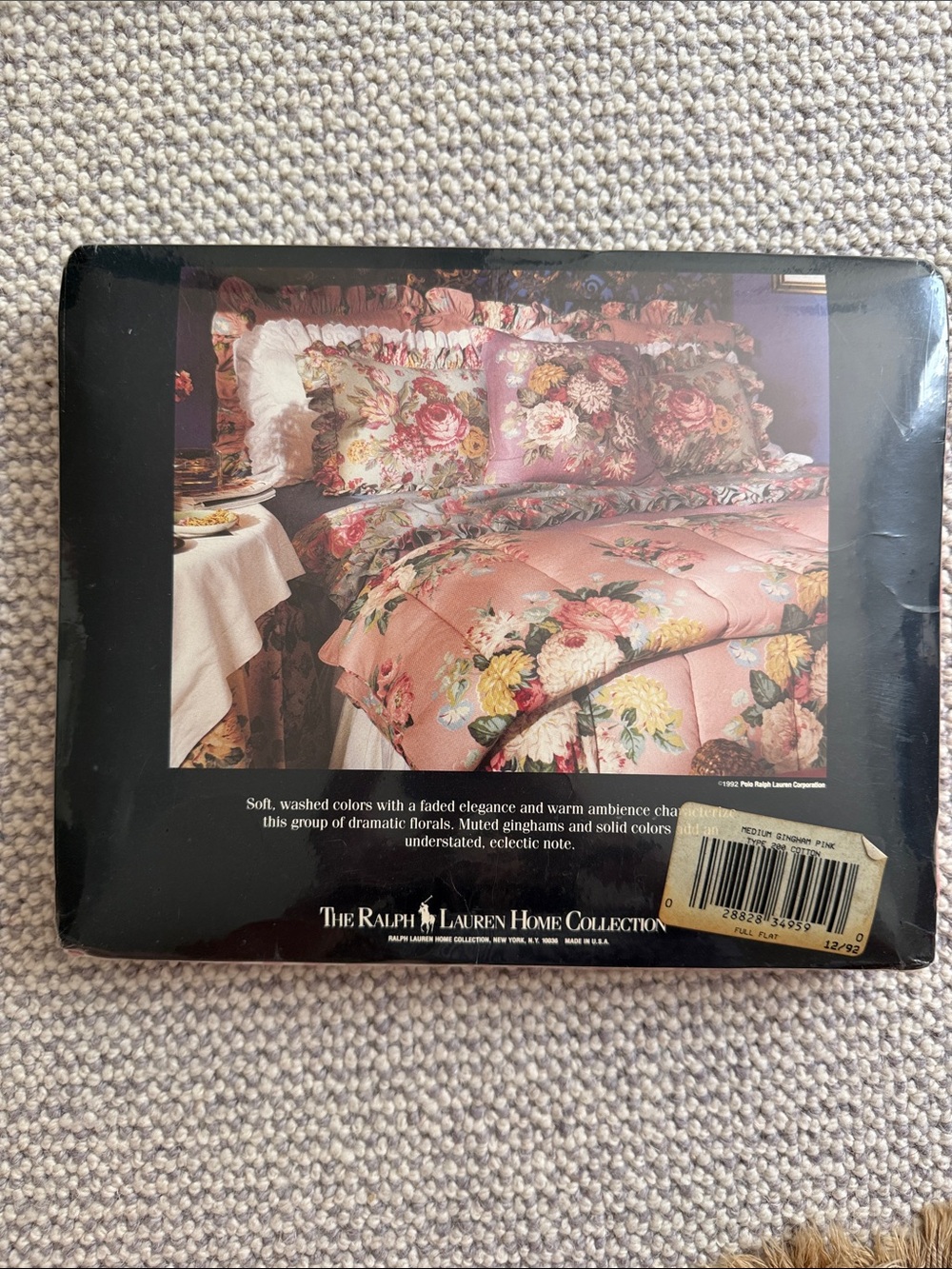 Ralph Lauren Pink and White Gingham Flat Sheet - Picture 2 of 2